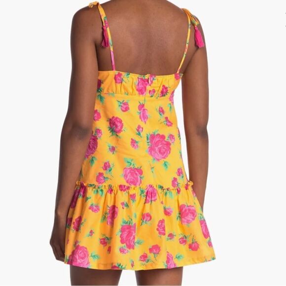 EUC Vintage  Betsey Johnson Rose Print Sleeveless Drop Waist Dress Medium - Picture 2 of 7